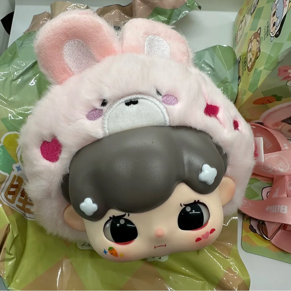 New Baby Billie Big Head Bag Soft Toy Series Confirmed Pink Rabbit With Strap